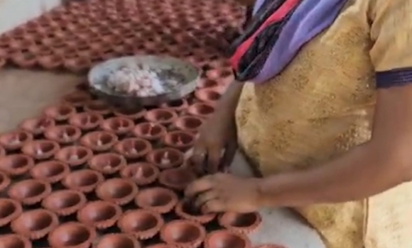 Diyas made by our girls...